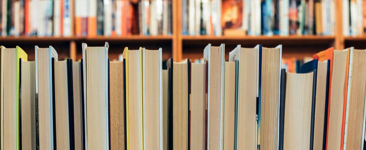 biblioteca con libros seleccionados